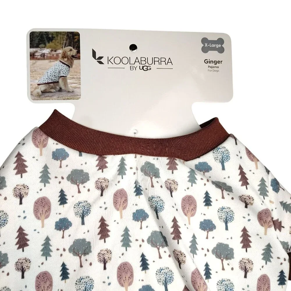 Koolaburra By UGG Dog XL Ginger Brown Print Pet Pajama Shirt